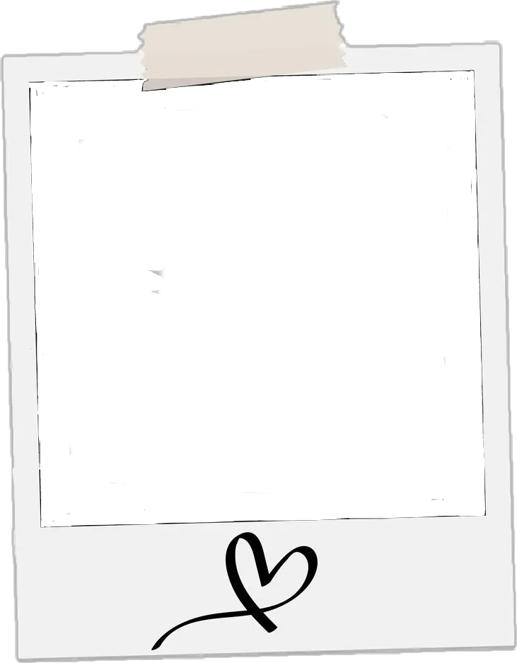 polaroid frame love heart photo picture white Single Polaroid Frame Png