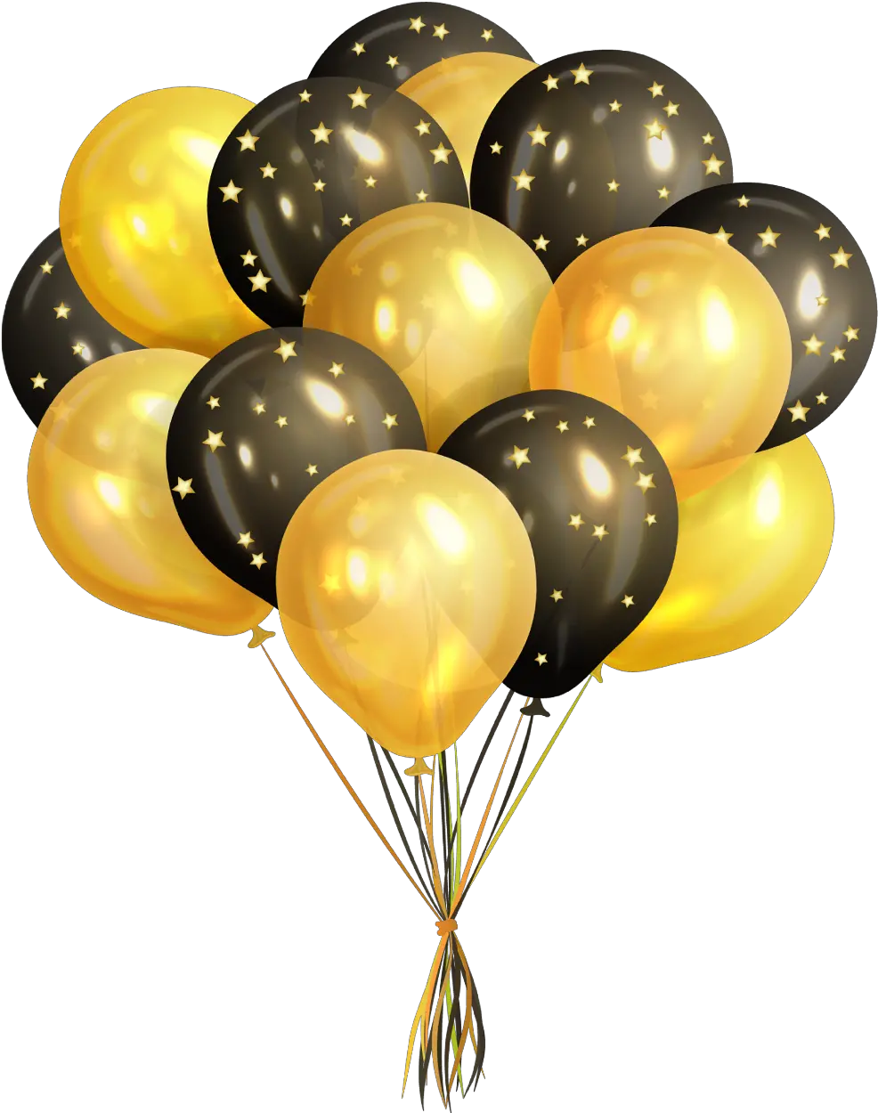 Transparent Black And Gold Balloons Png Transparent Background Gold Balloons Png