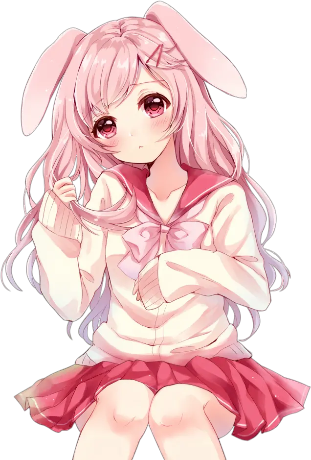 Pink Anime Png Cute Anime Bunny Girl