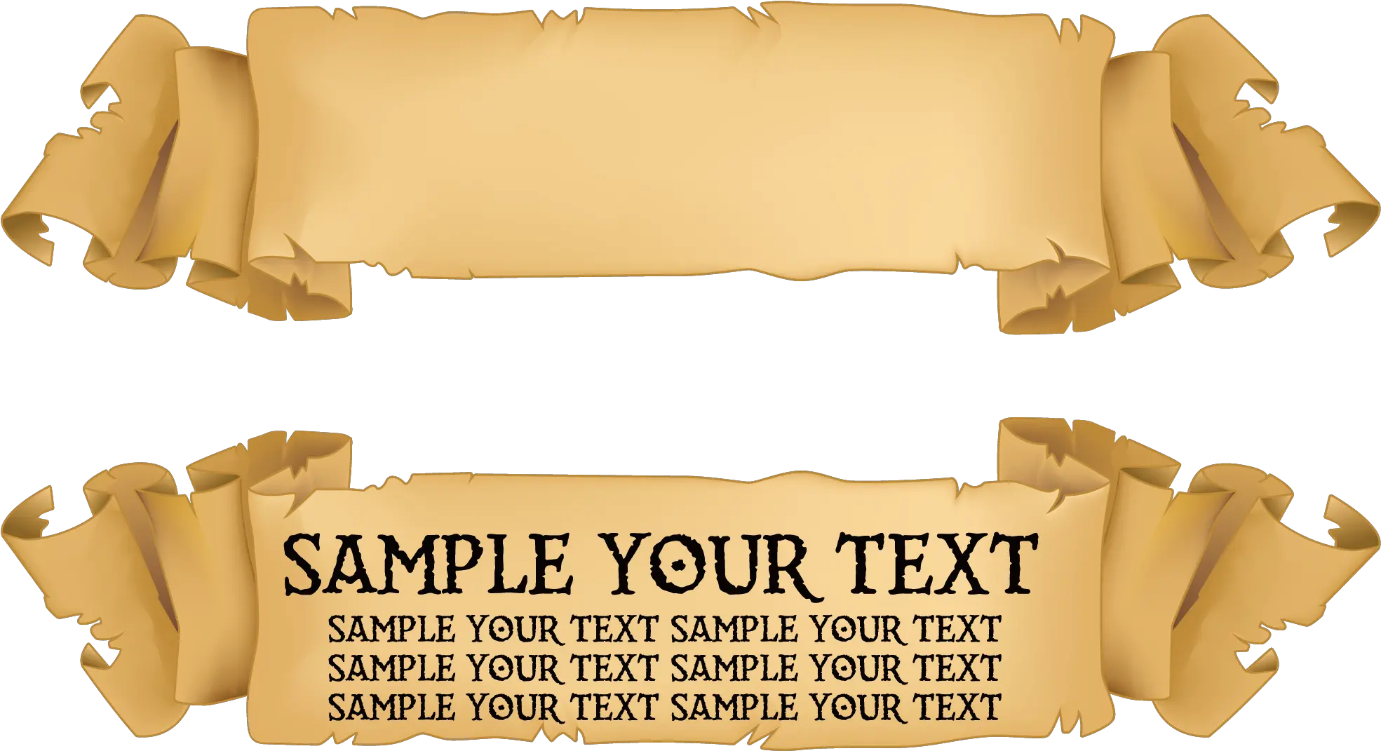 Transparent Scroll Banner Png Paper Banner Png