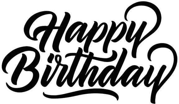 Happy Birthday Calligraphy Transparent File Logo With Laces