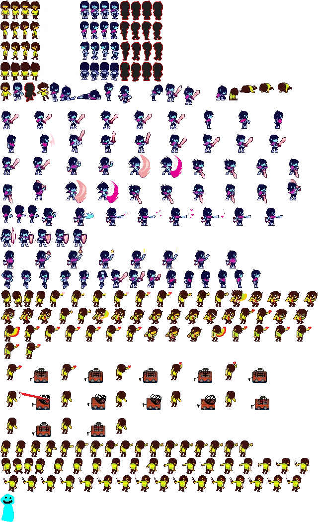 Deltarune Kris Sprite Sheet