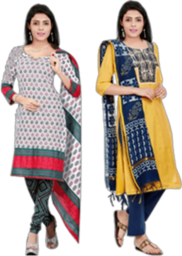 Unstitched Cotton Salwar Suits Ladies Readymade Dress Png