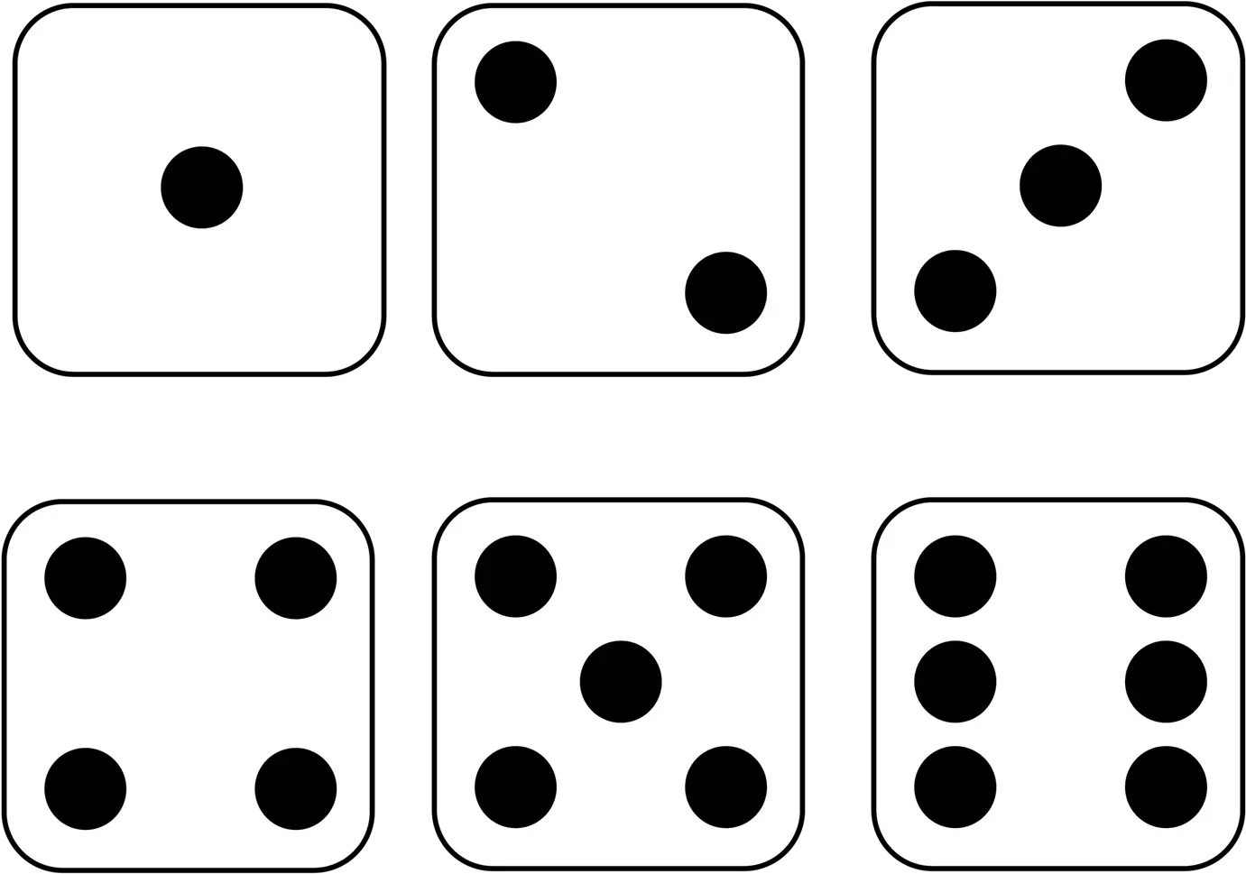 6 Dice Number Clipart Picture Black And White Download Free Printable Dice Template With Dots