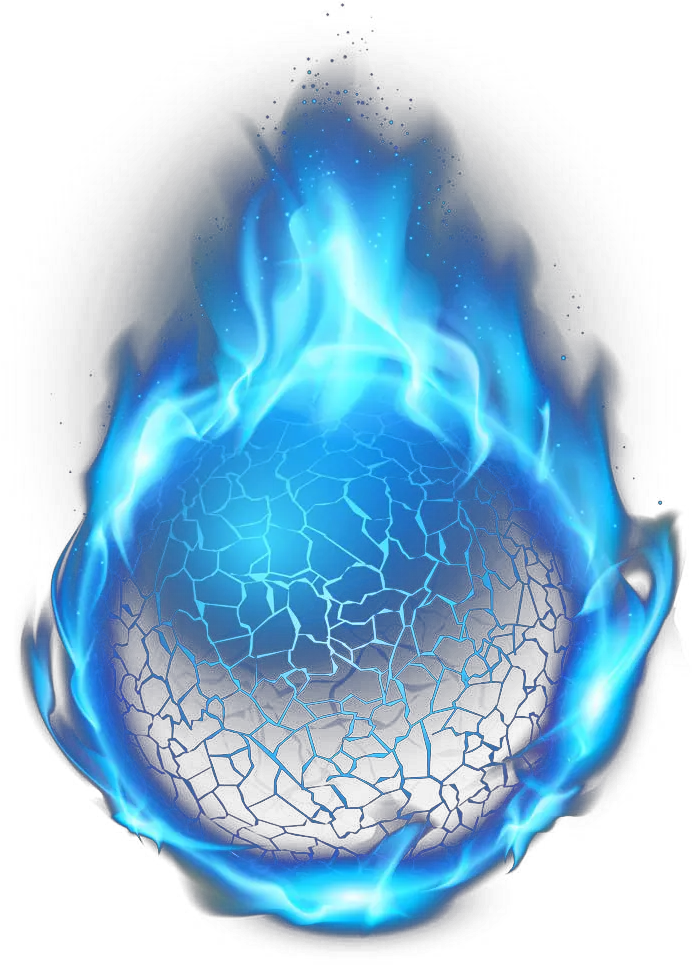 Light Flame Fire Transparent Background Blue Fireball