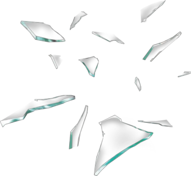 Transparent Background Broken Glass Pieces