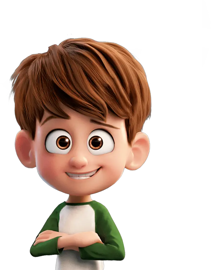 Brown Hair Cartoon Character Boy Cartoon