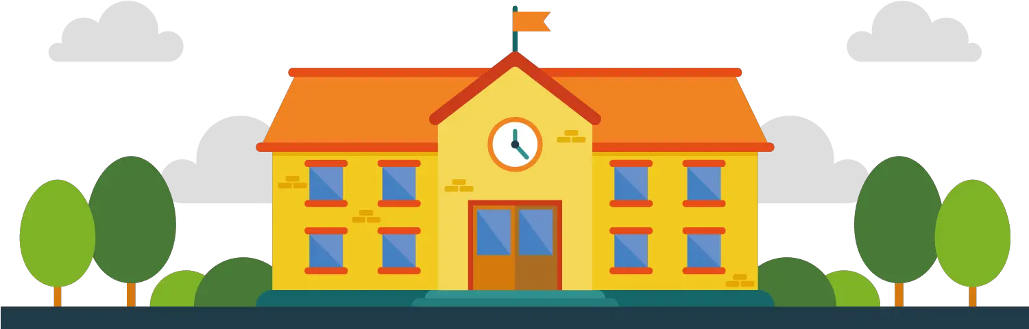 School Building Cartoon Png