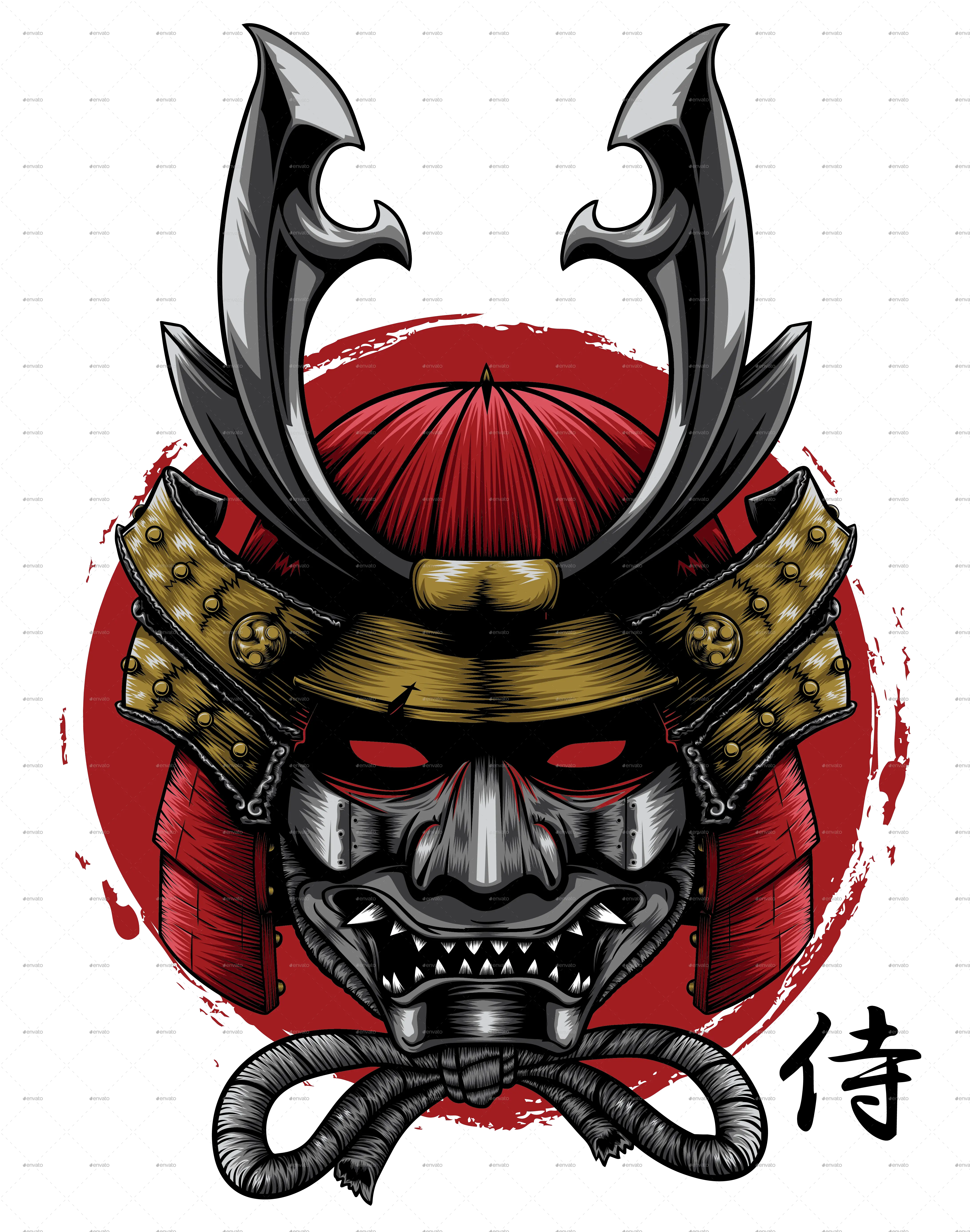 Clip Art Skeleton Samurai Samurai Head Png