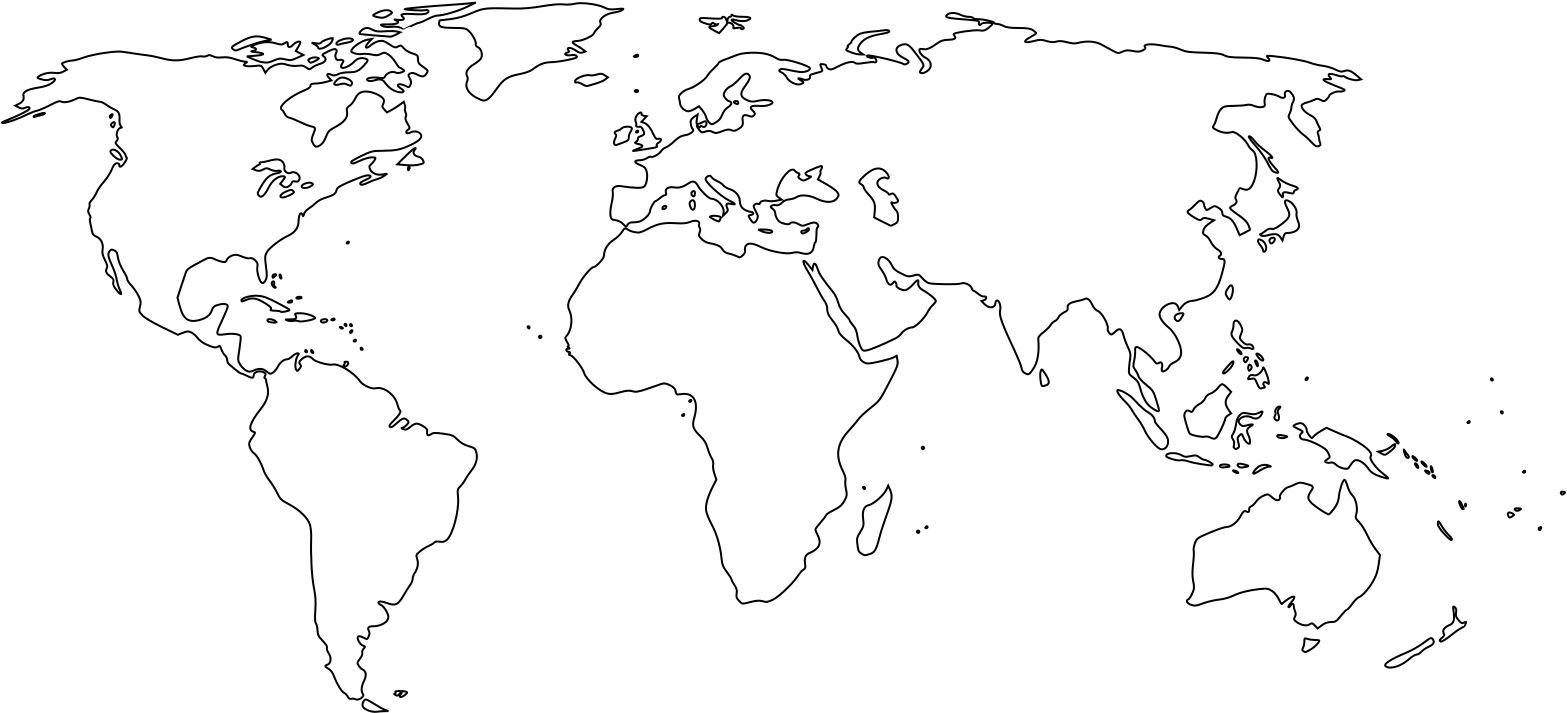 Simplified Blank World Map Without Antartica World Map For Practice