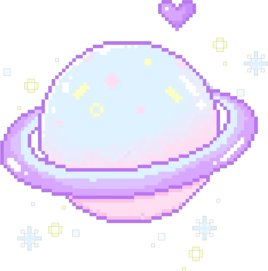 galaxy cute kawaii pixels planet planeta galaxia Pastel Pixel Planet