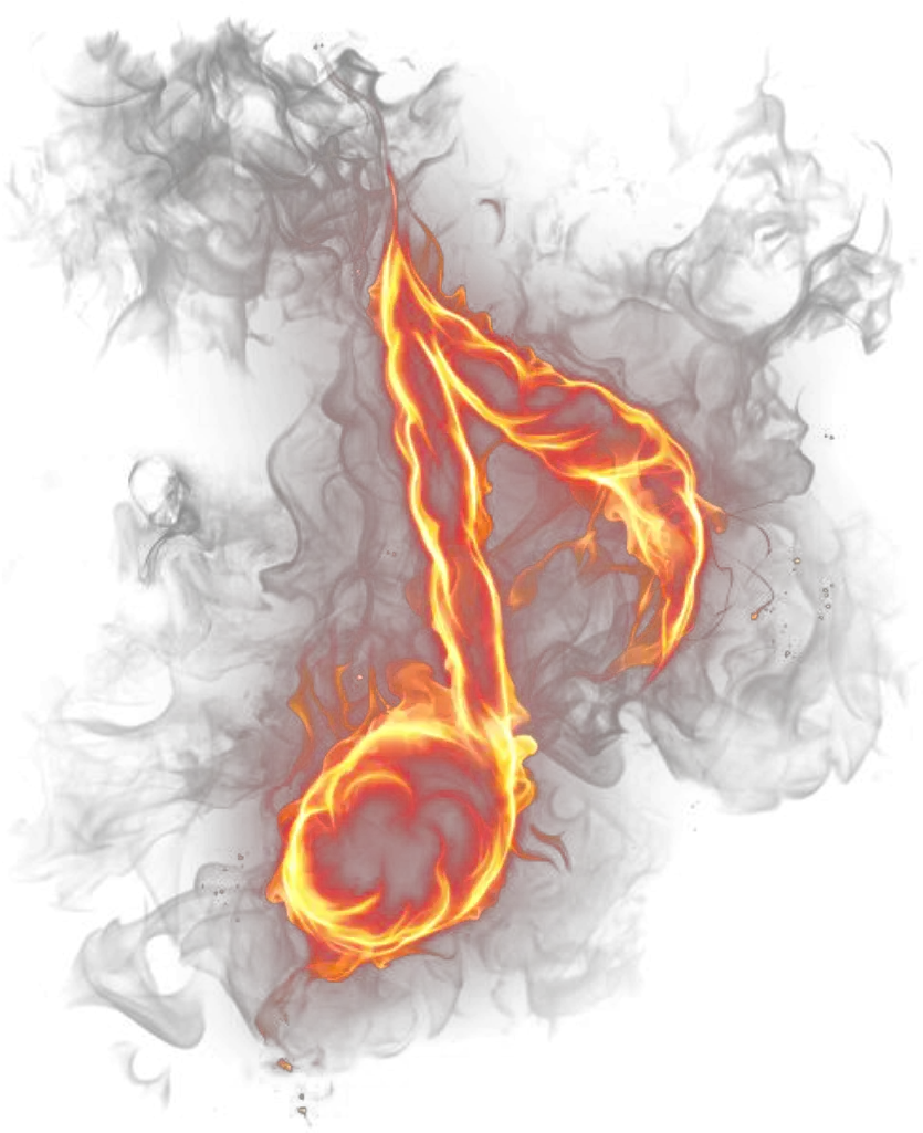 ftestickers music musicnote fire flames Music Fire Png Transparent