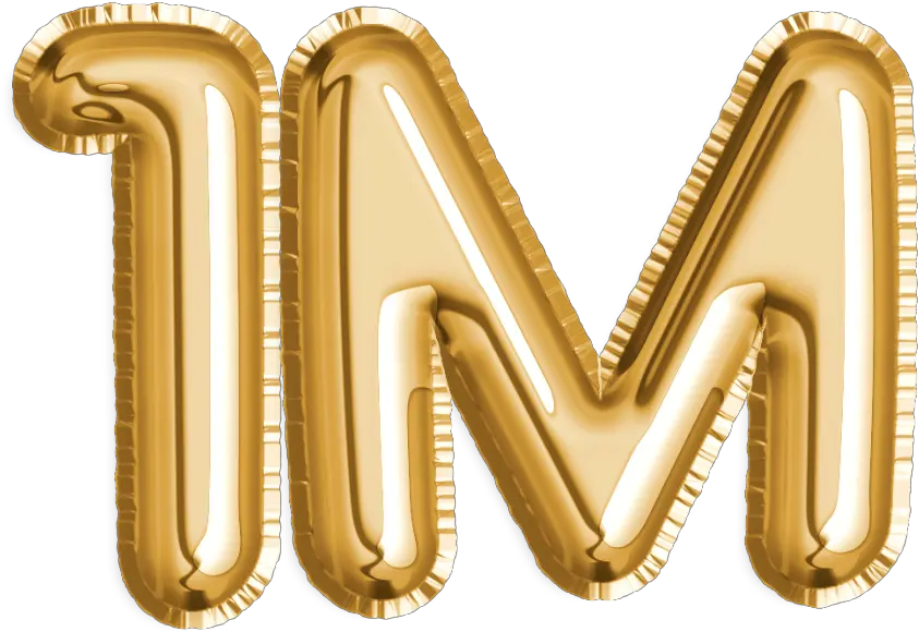 1m Gold Foil Balloon Diecut Sticker 1k Followers Png Balloons