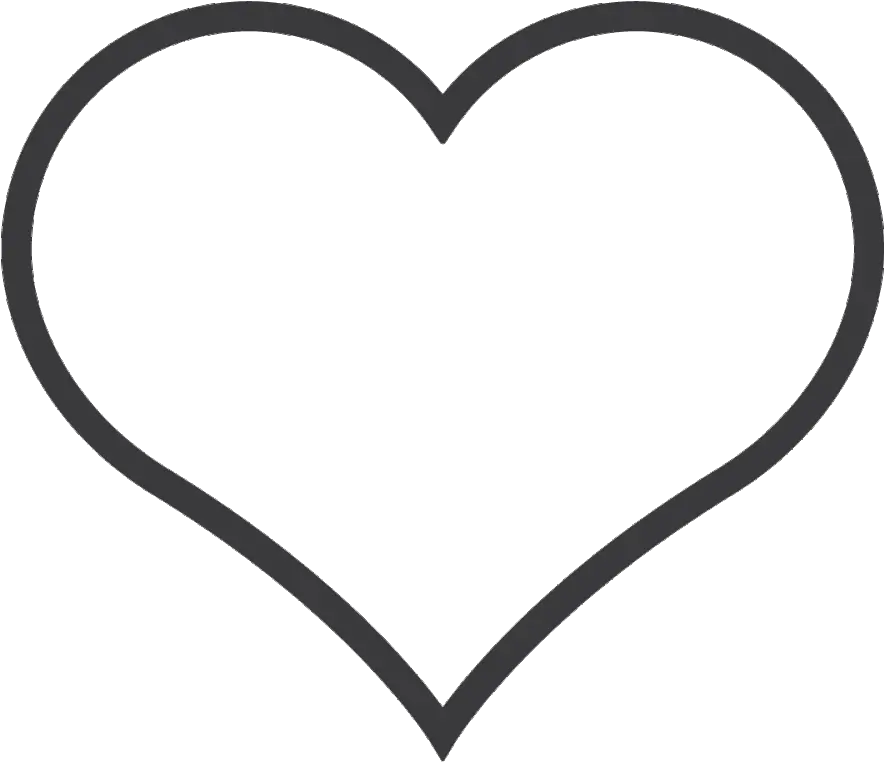 Transparent Black Heart Outline