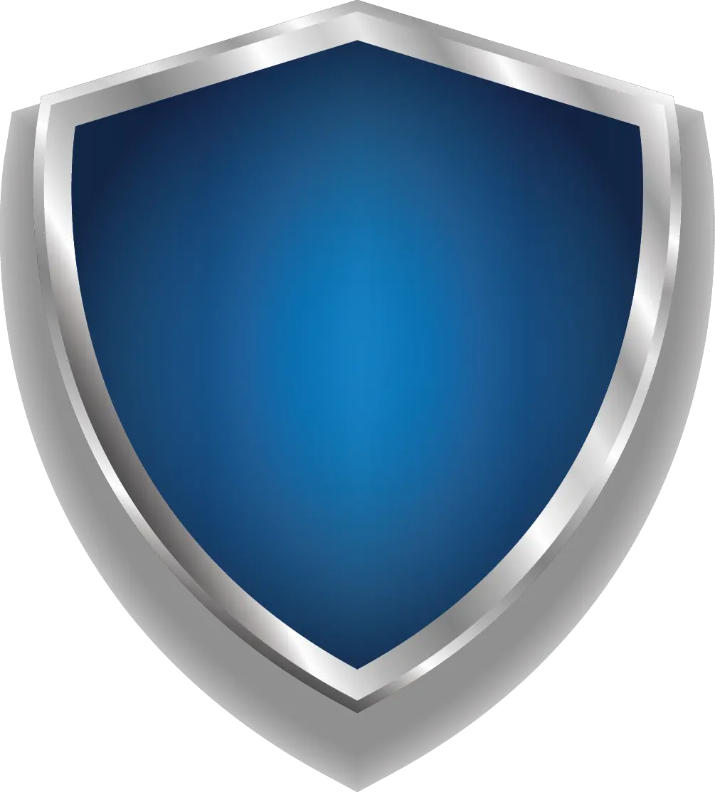 Blue Shield One Top Point Badge With White Border Blue Shield Badge