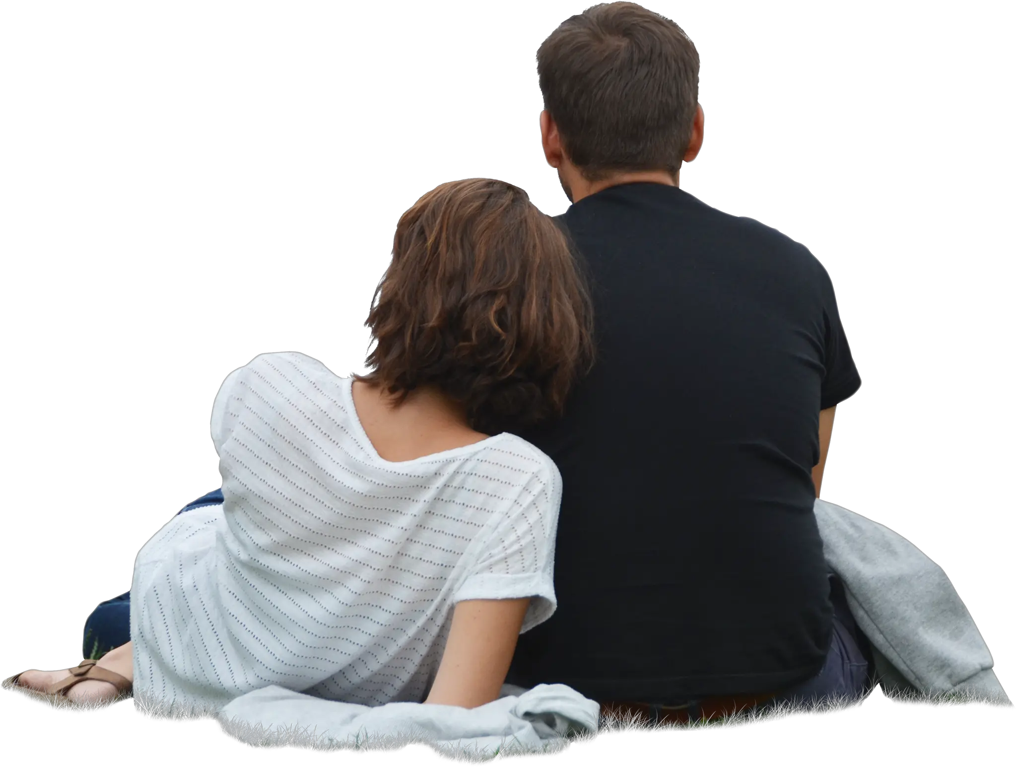 Couple Sitting Back Png