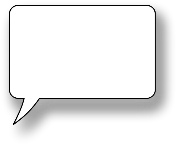 Rounded Corners Speech Bubble With Shadow Vector Image Transparent Background Square Speech Bubble