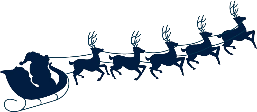 Transparent Santa And Reindeer Silhouette Png Santa Sleigh Silhouette Png Transparent