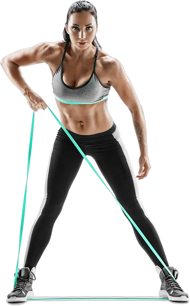 Fit Woman Stretching Png Fitness Rubber Bands