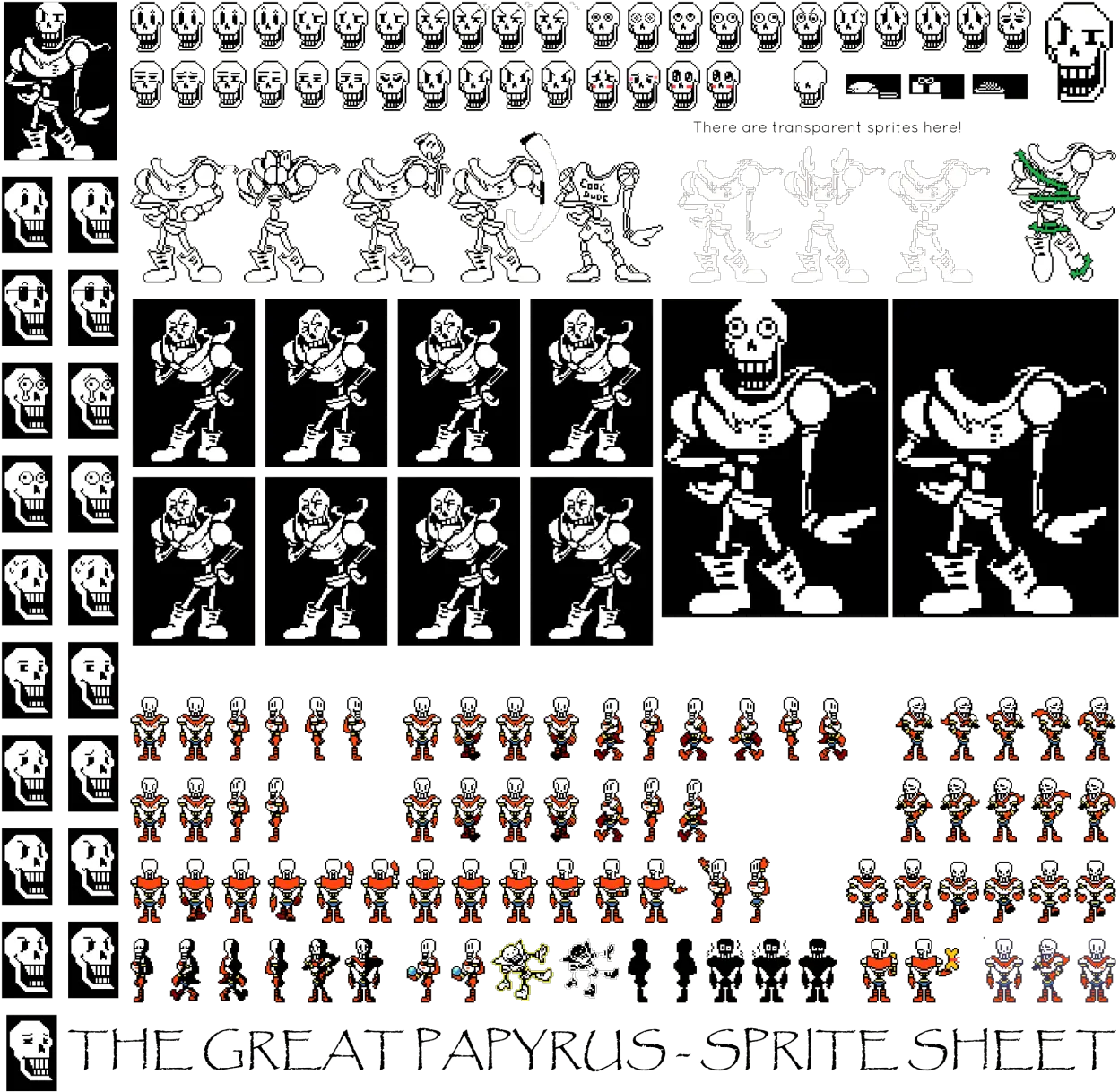 Transparent Undertale Title Png Undertale Papyrus Sprite Sheet