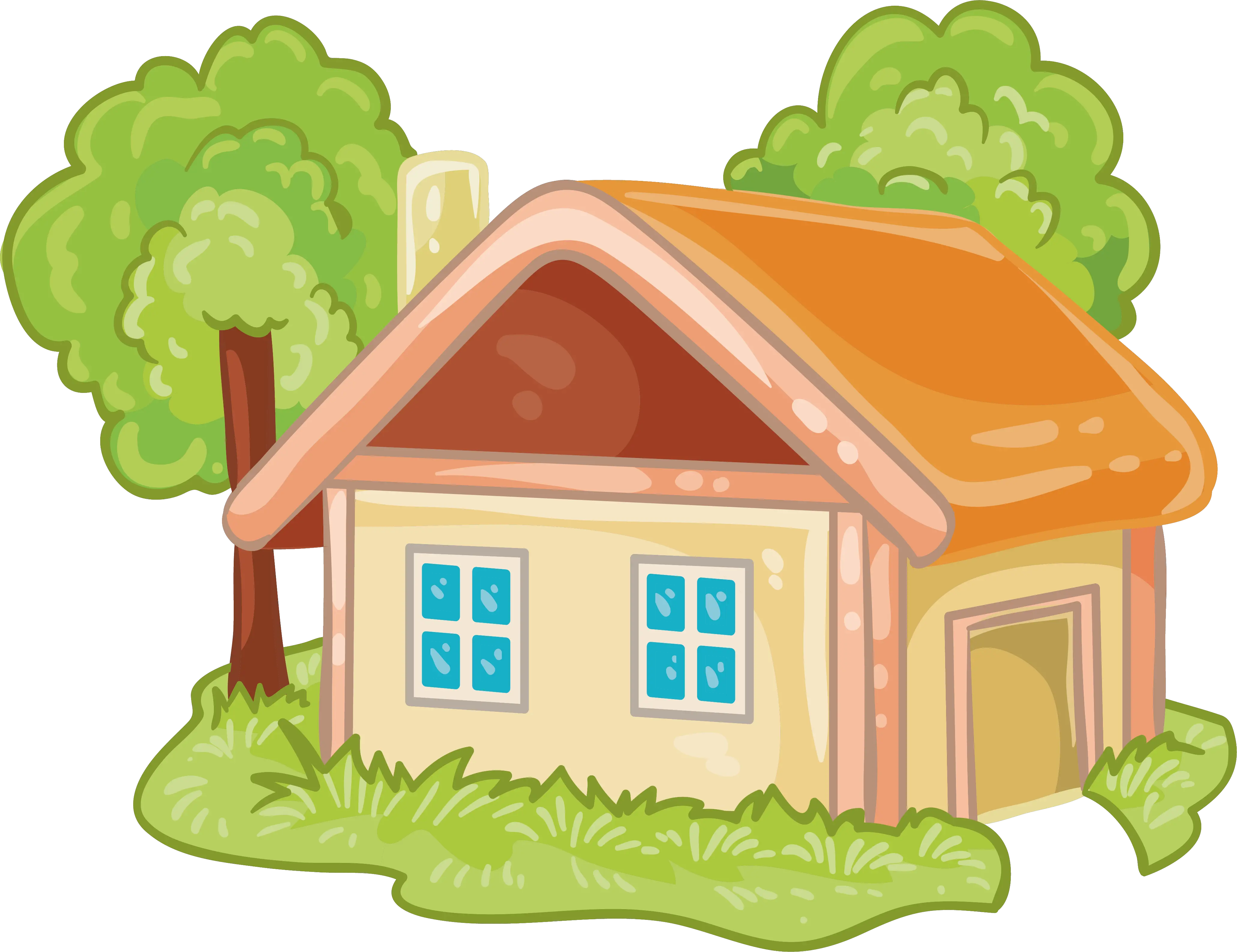 House Cartoon Log Cabin Cartoon House Transparent Background