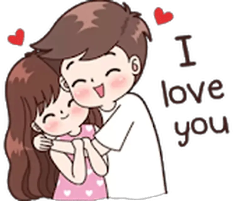 Cartoon Couple Love You