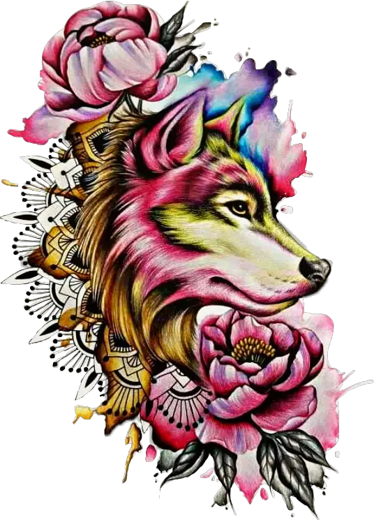 Watercolor Wolf Tattoo Designs Colorful Wolf Tattoo Designs