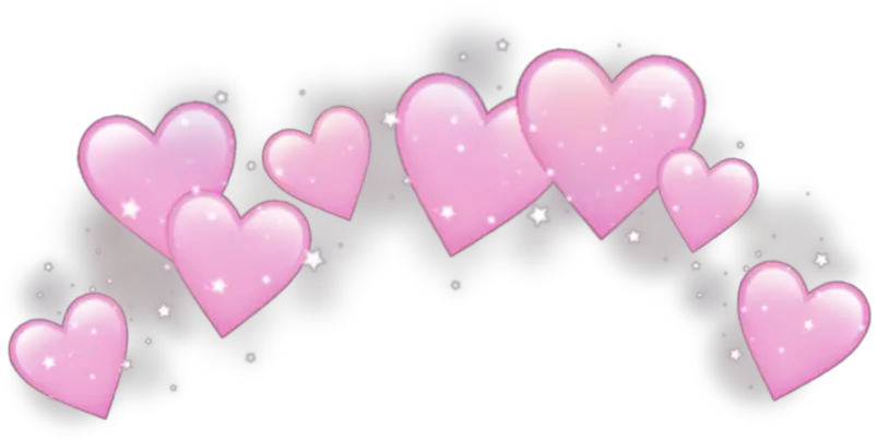 heart hearts pinkhearts pinkheart glitter crown Pink Heart Emoji Transparent