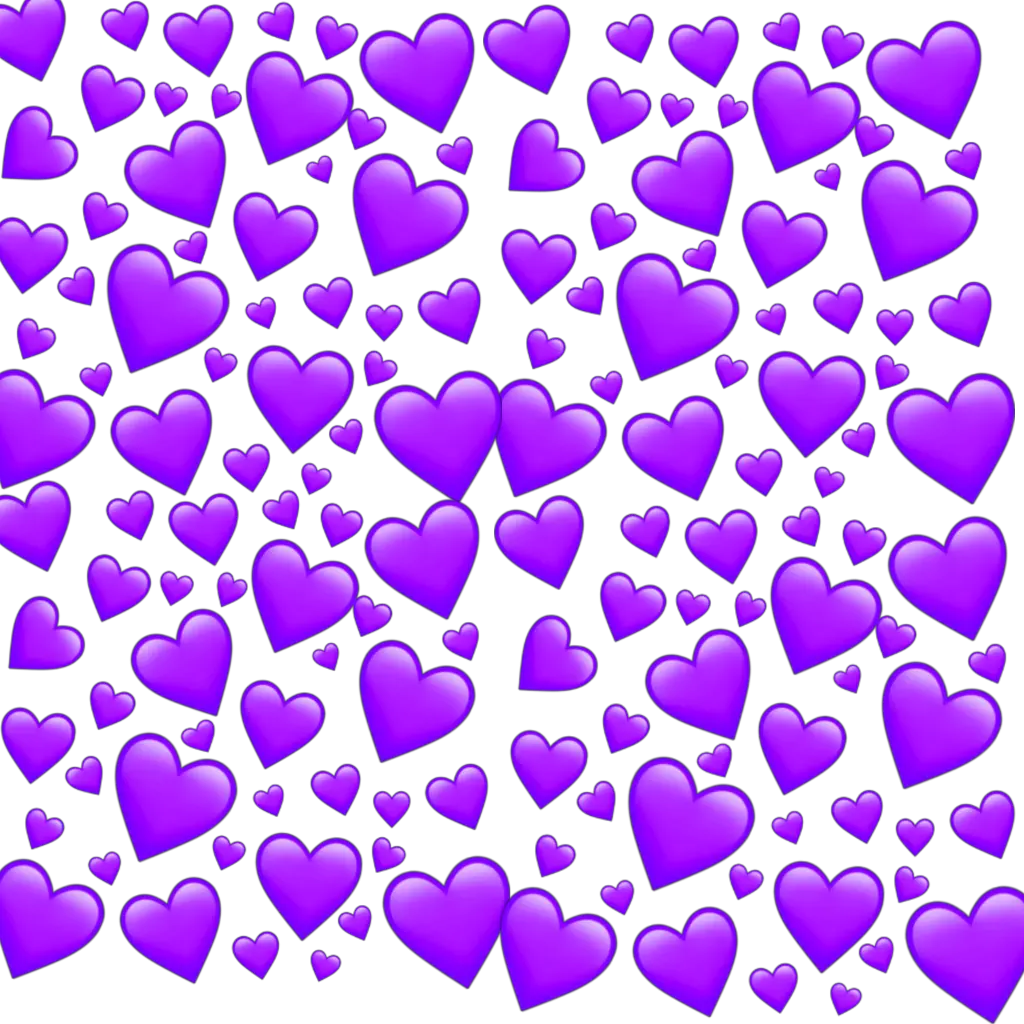 Transparent Purple Hearts Clipart Heart Emoji Background Picsart