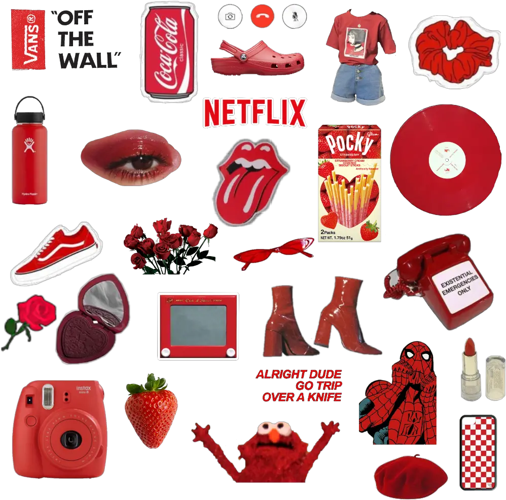 Aesthetic Sticker Pack Red