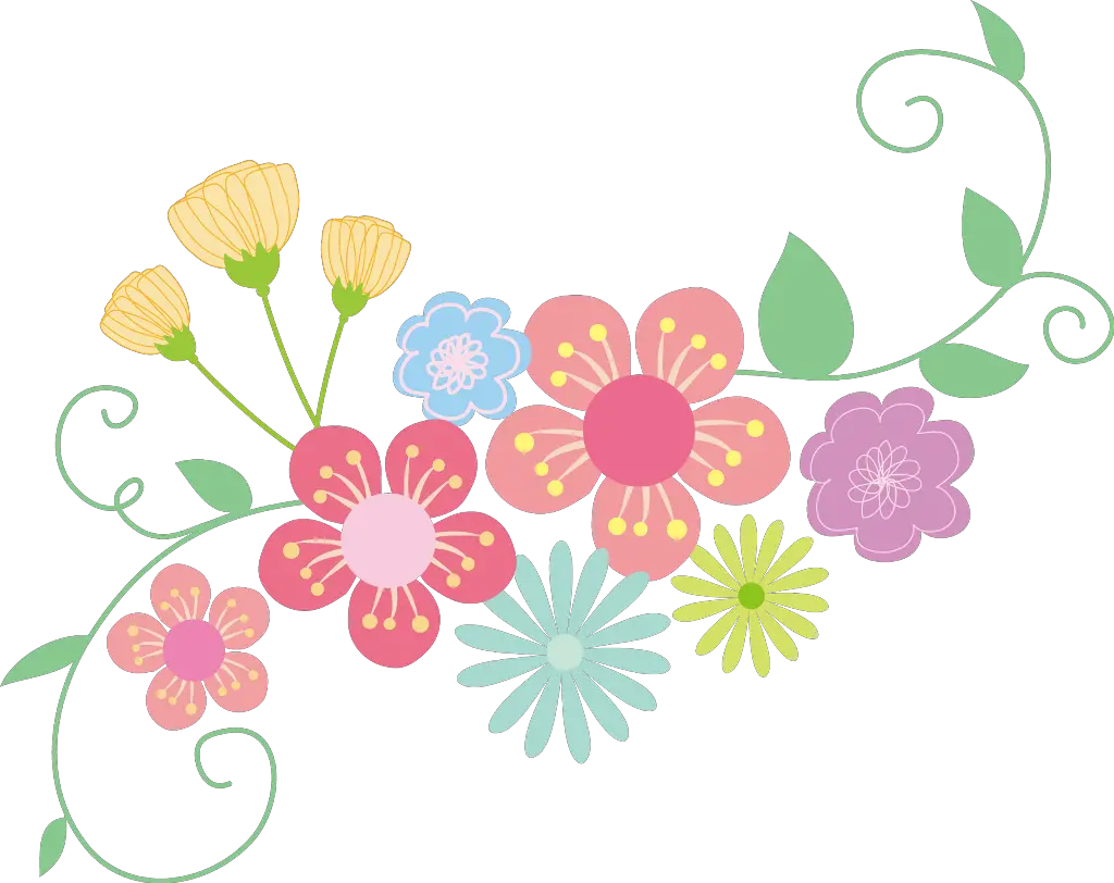 ftestickers clipart springtime flowers corner Flower Corner Border Clipart