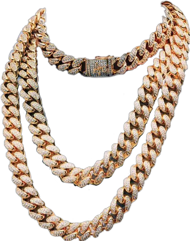 gold diamonds cubanlink chain necklace jewelry