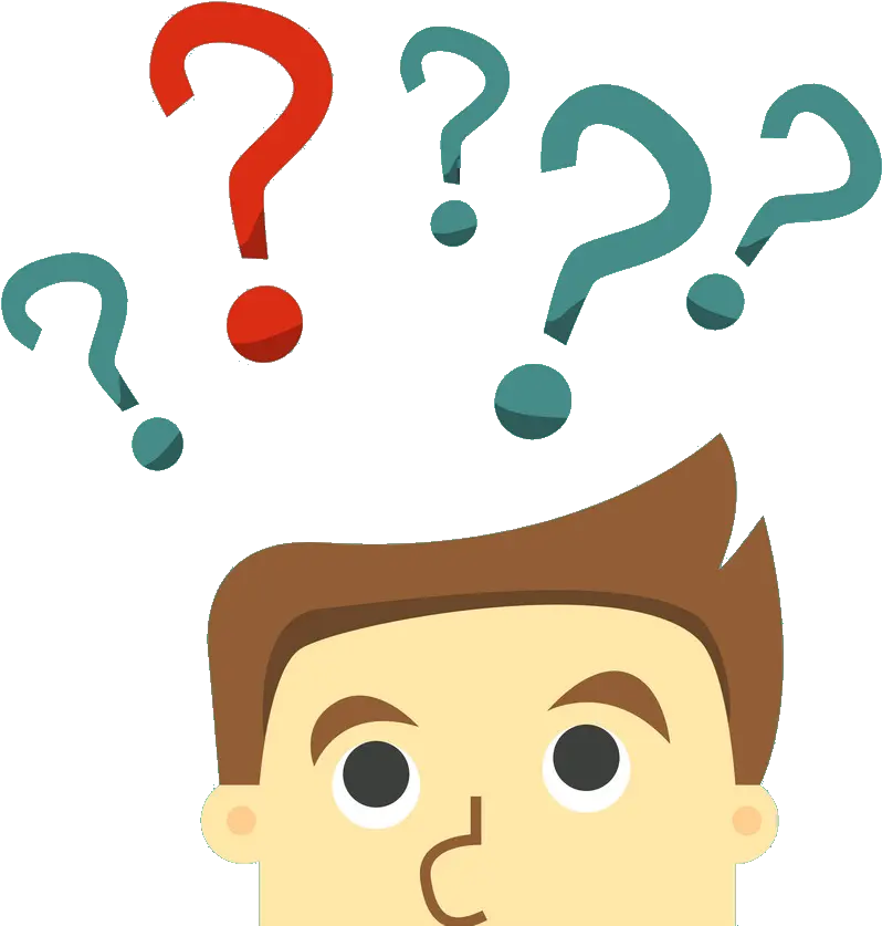 Business Man In Indecision On A Question Mark Vector Question Clipart