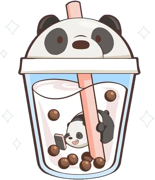 bubbletea tea panda cute kawaii freetoedit Boba We Bare Bears