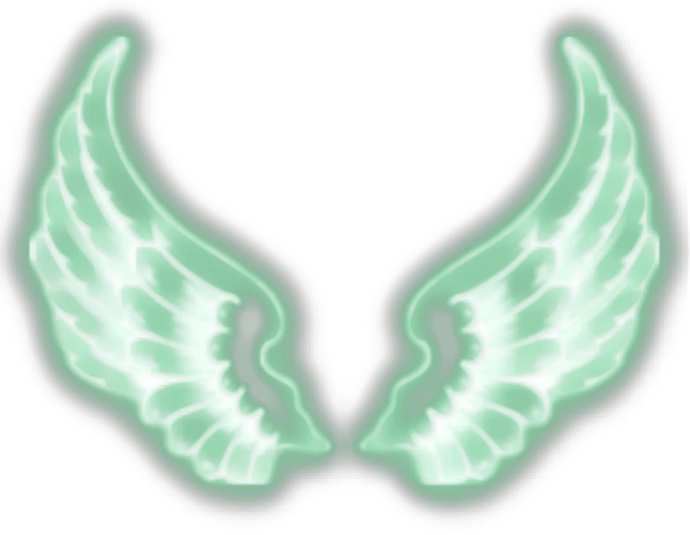 green neon glow wings greenwings spiral swirl White Neon Wings Png