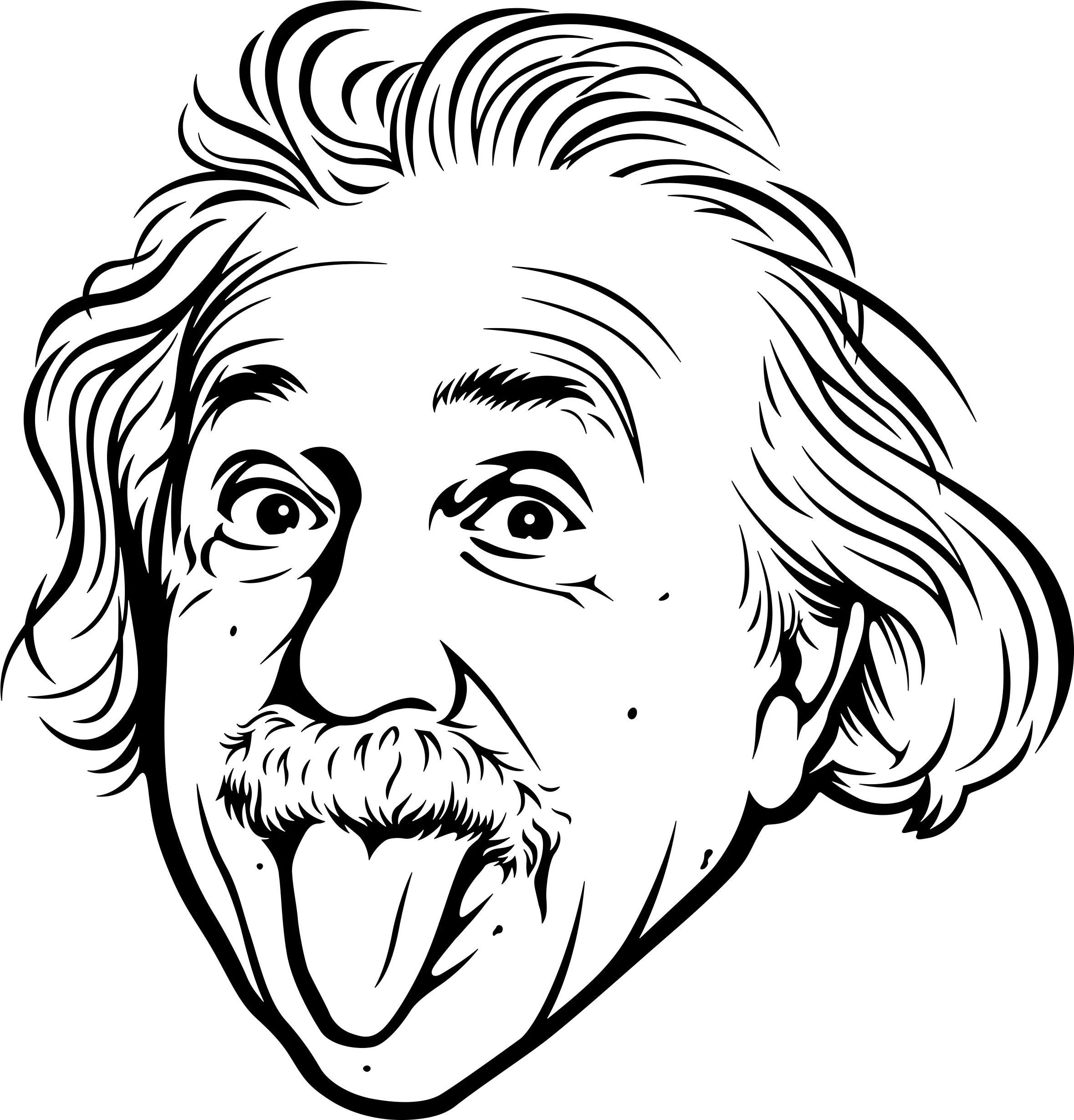 Albert Einstein Outline Drawing