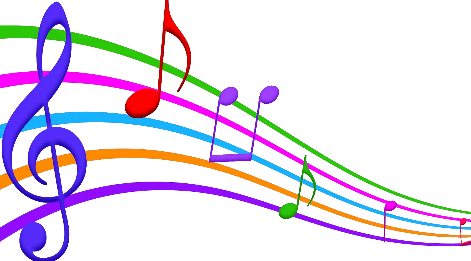 Musical Note Staff Color Clip Art Notas Musicales De Colores Png