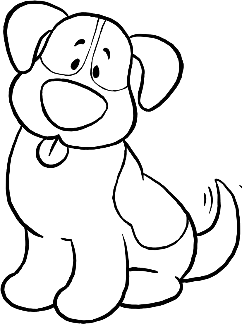 Dog Simple Coloring Page