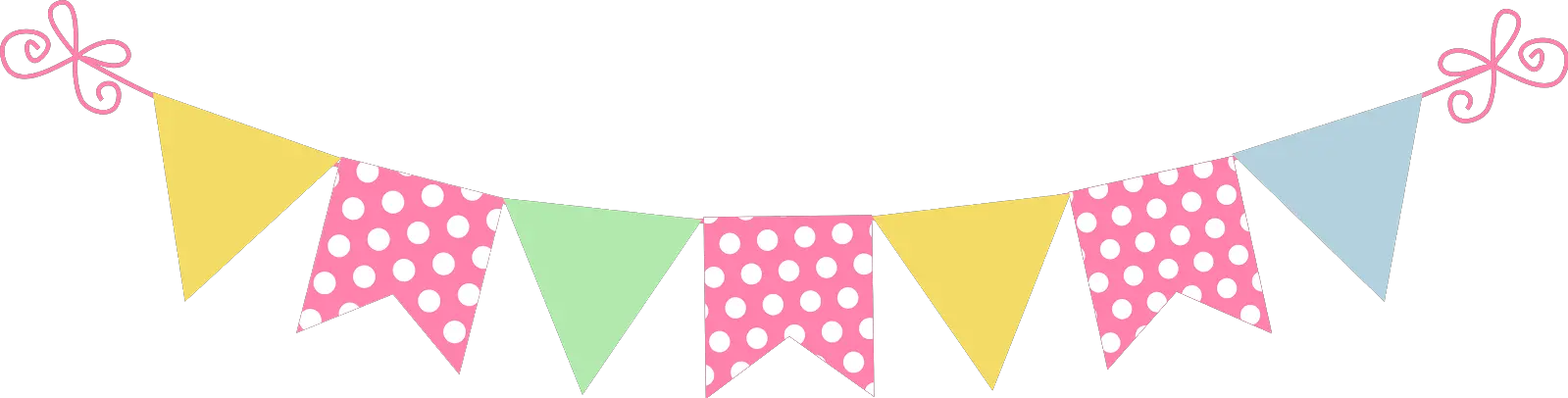 Transparent Polka Dot Triangle Banner Clipart Transparent Background Pink Bunting Clipart