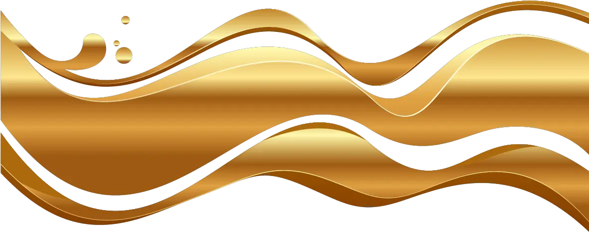 Wave Clip Ribbon Gold Shapes Transparent Background