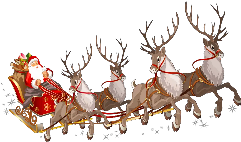 ftestickers christmas santaclaus sleigh reindeer Transparent Background Santa Sleigh Png