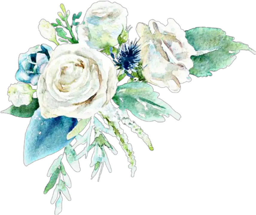 flower blue white flowers leaves leaf mint teal Mint And White Flowers Png