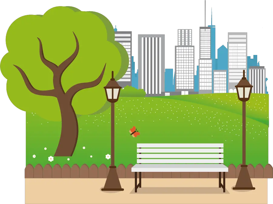 Urban Park Cartoon Illustration Cartoons Png File Hd Clipart Park Cartoon