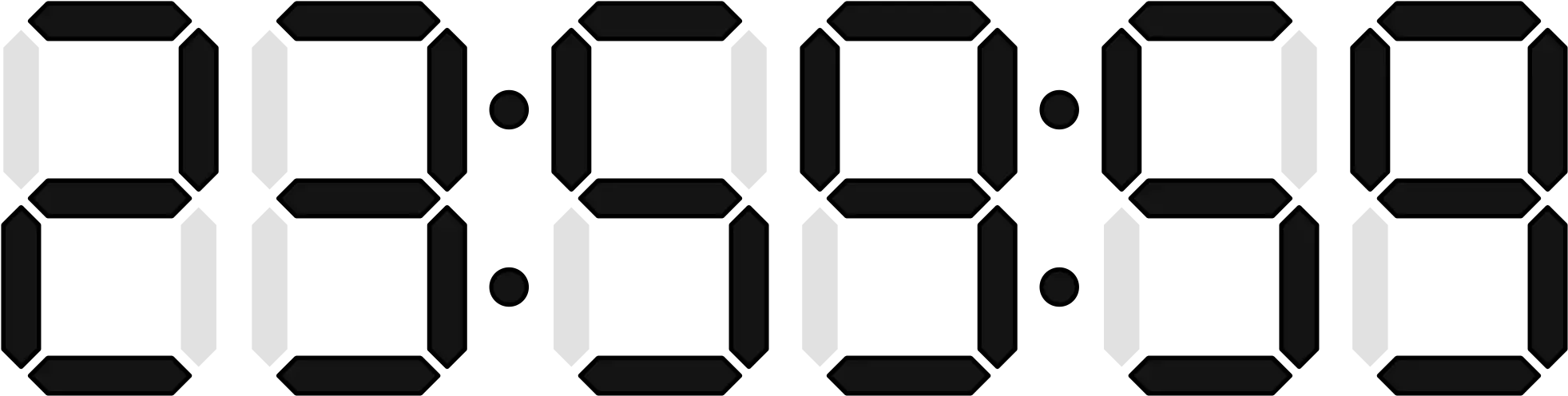 Digital Clock Numbers Png