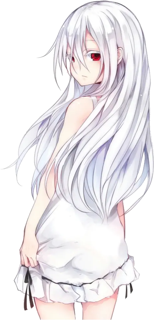 anime animegirl white whitehair freetoedit Anime Girl With Long White Hair