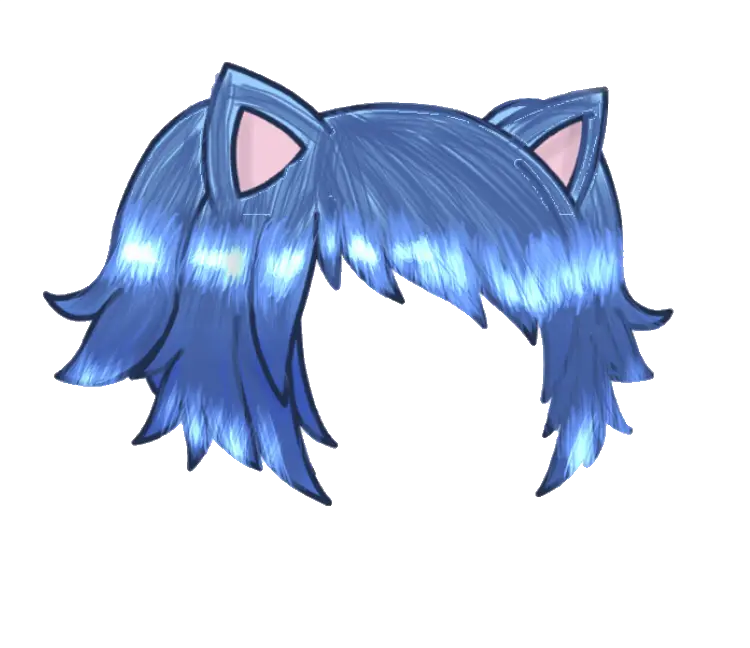 blue hair gacha gachalife gachalifeedit cat gachaverse Gacha Life Edit Hair