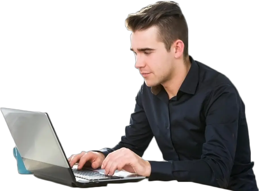 Working On Laptop Png Working Png Of Man