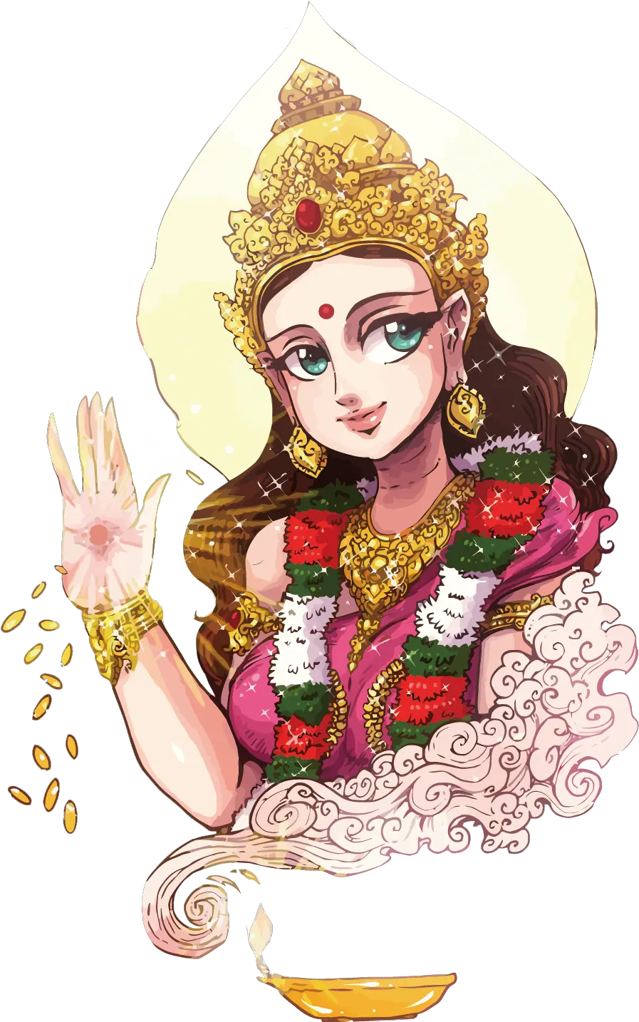 Cartoon Pictures Of Lakshmi Maa To Draw