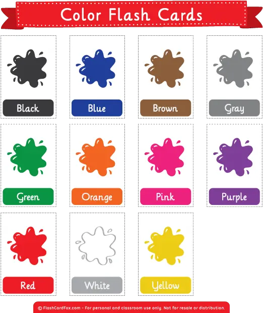 Colors Flashcards Printable