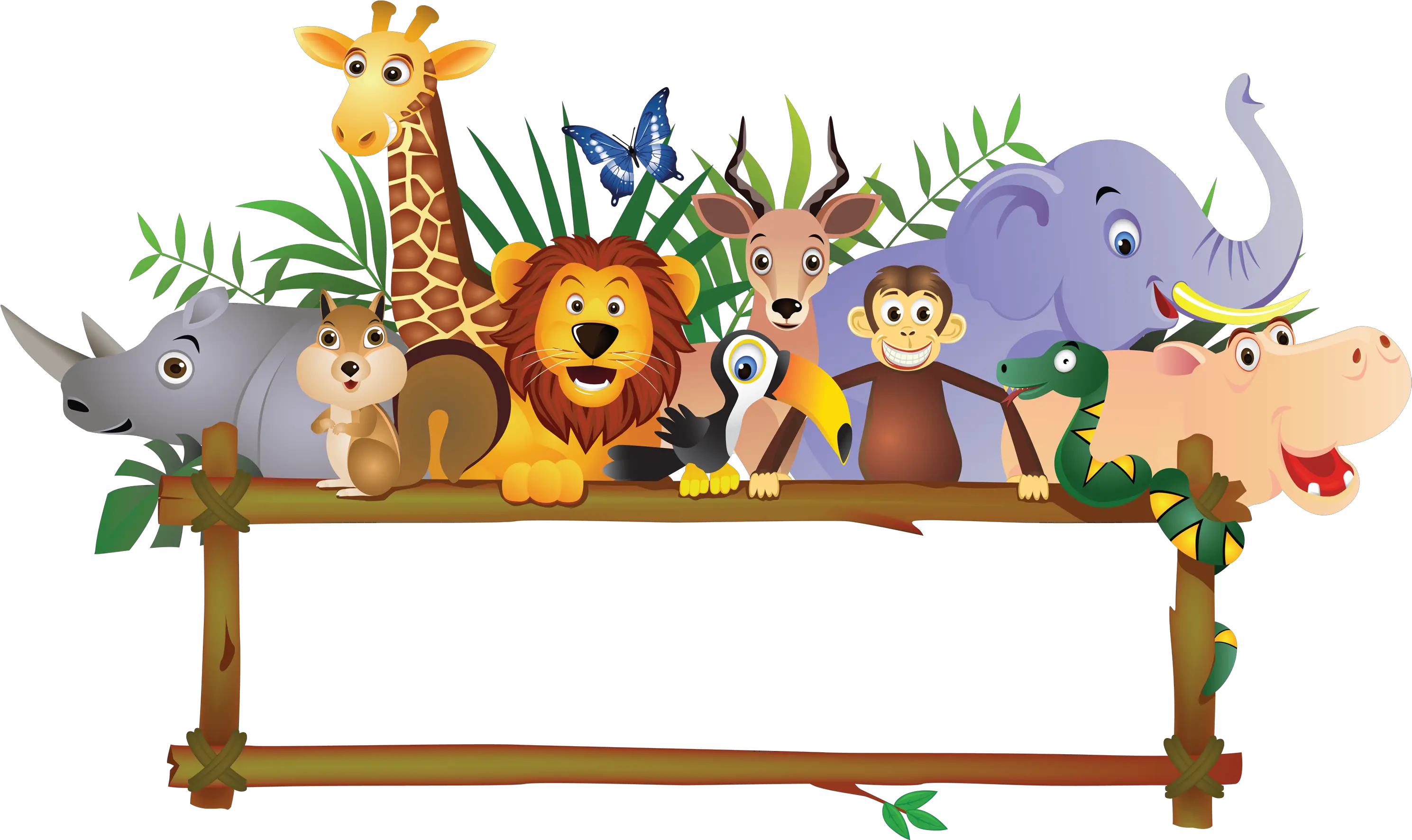 Baby Farm Animals Jungle Royalty-free Free Transparent Jungle Animal Border Clipart